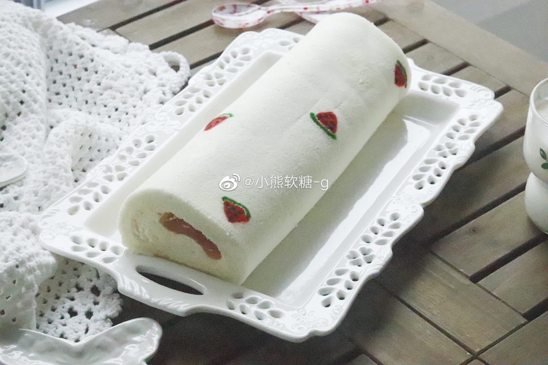 手绘西瓜🍉天使蛋糕卷→草莓蛋糕卷姊妹篇
