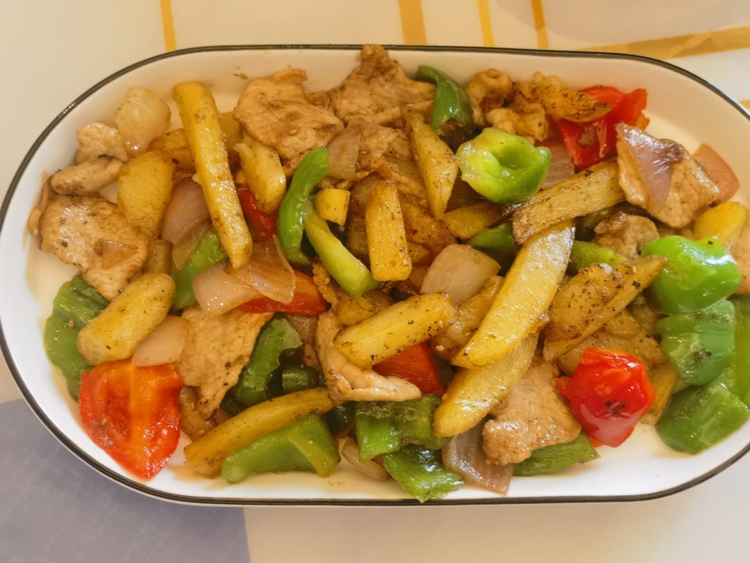 孜然土豆炒牛肉