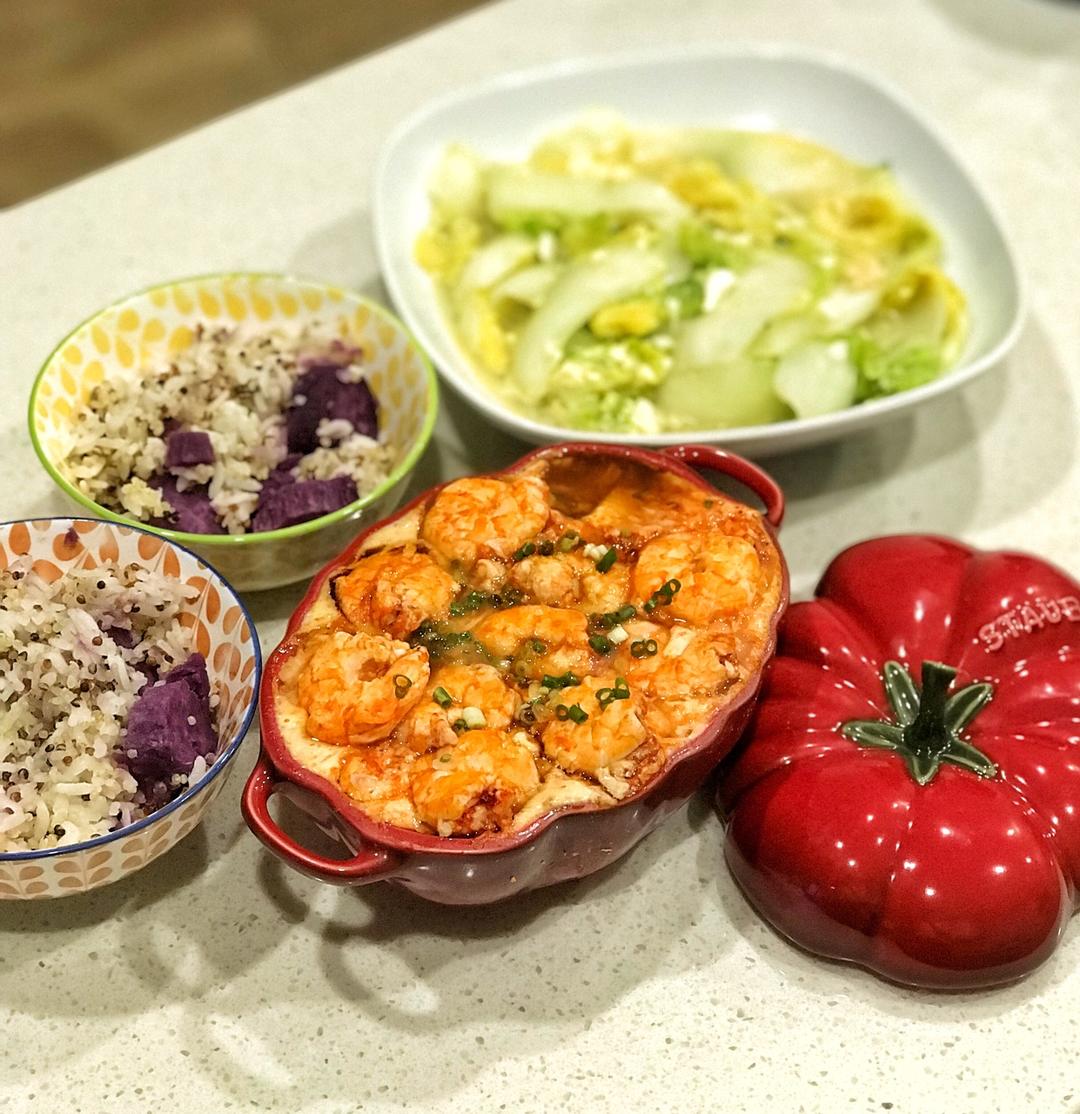 虾仁豆腐蒸水蛋