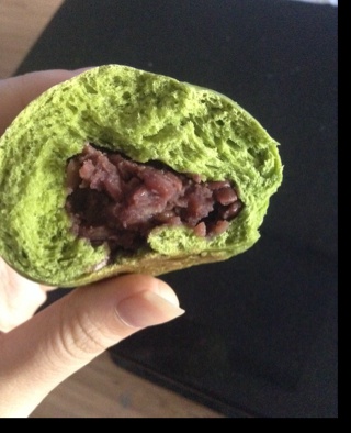 抹茶豆沙小面包（无油脂）