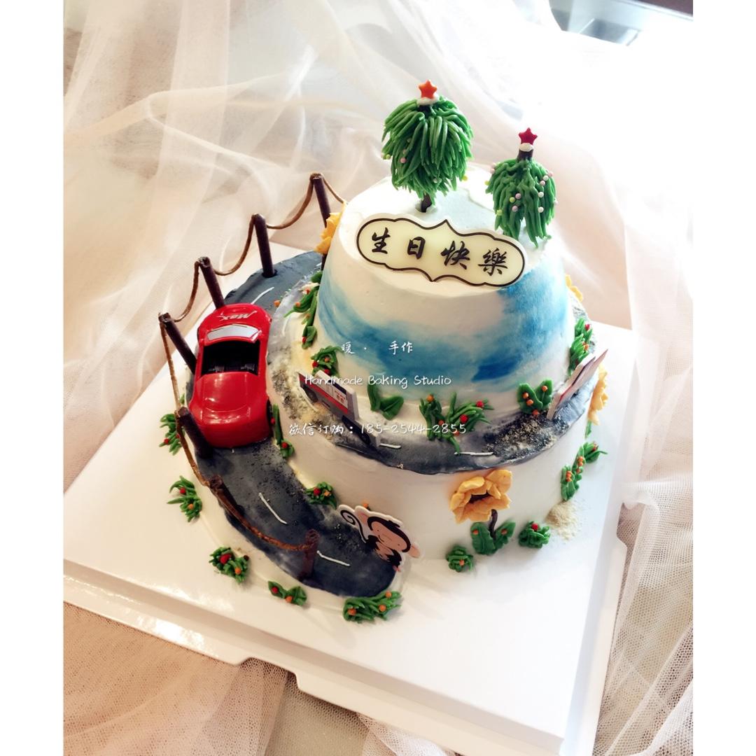 刺绣祝寿蛋糕
