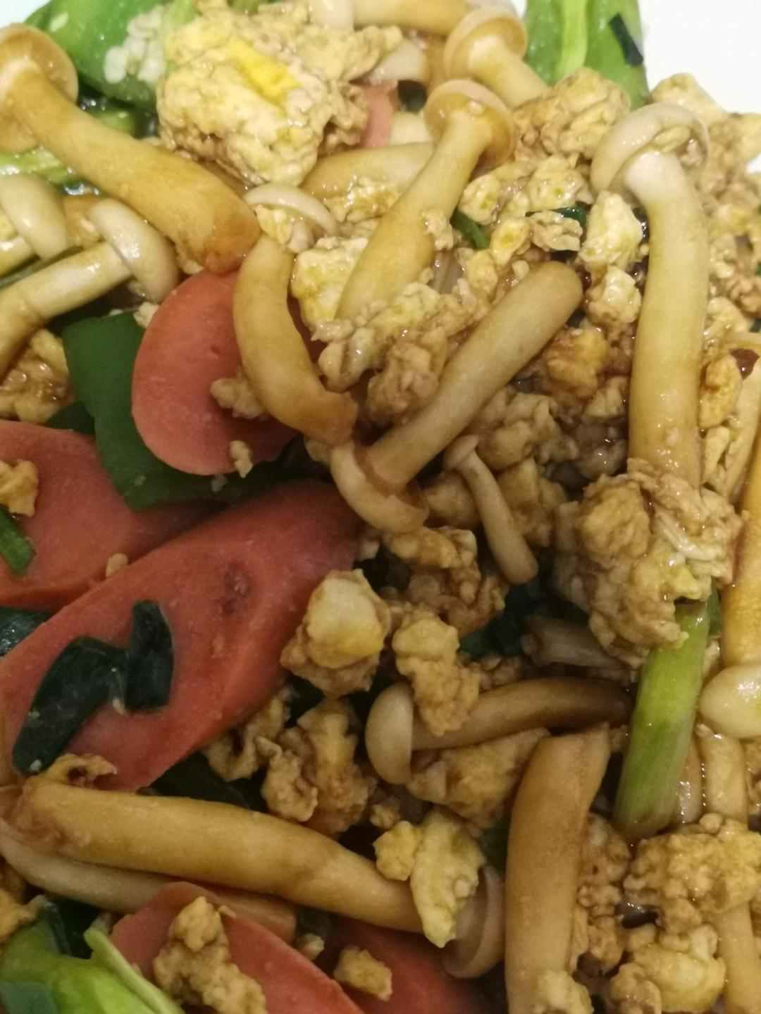 白玉菇炒火腿