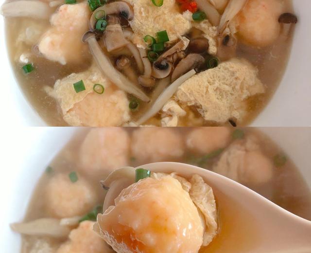 虾丸蘑菇汤,冬天最适合的做法