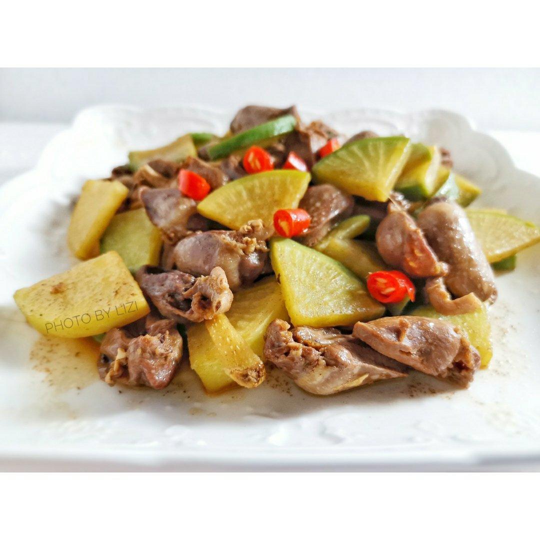 酸萝卜炒鸡心 专治食欲不振