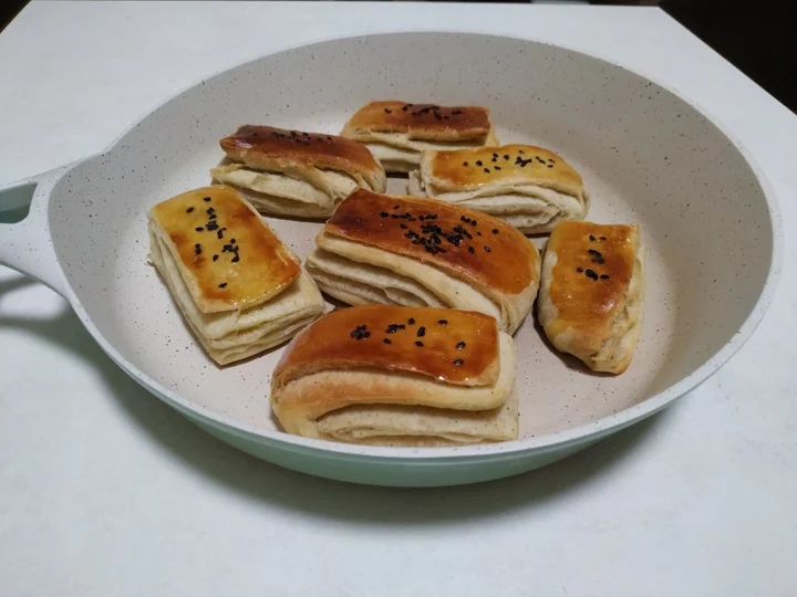 椒盐千层饼（烤箱版）一次发酵 外酥里嫩