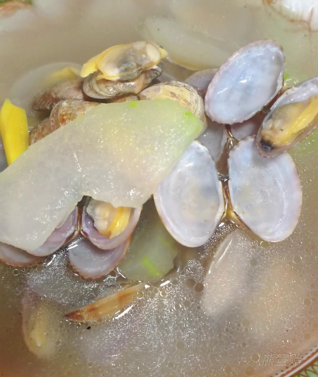 冬瓜花甲汤，汤汁鲜甜，减脂期放心吃！