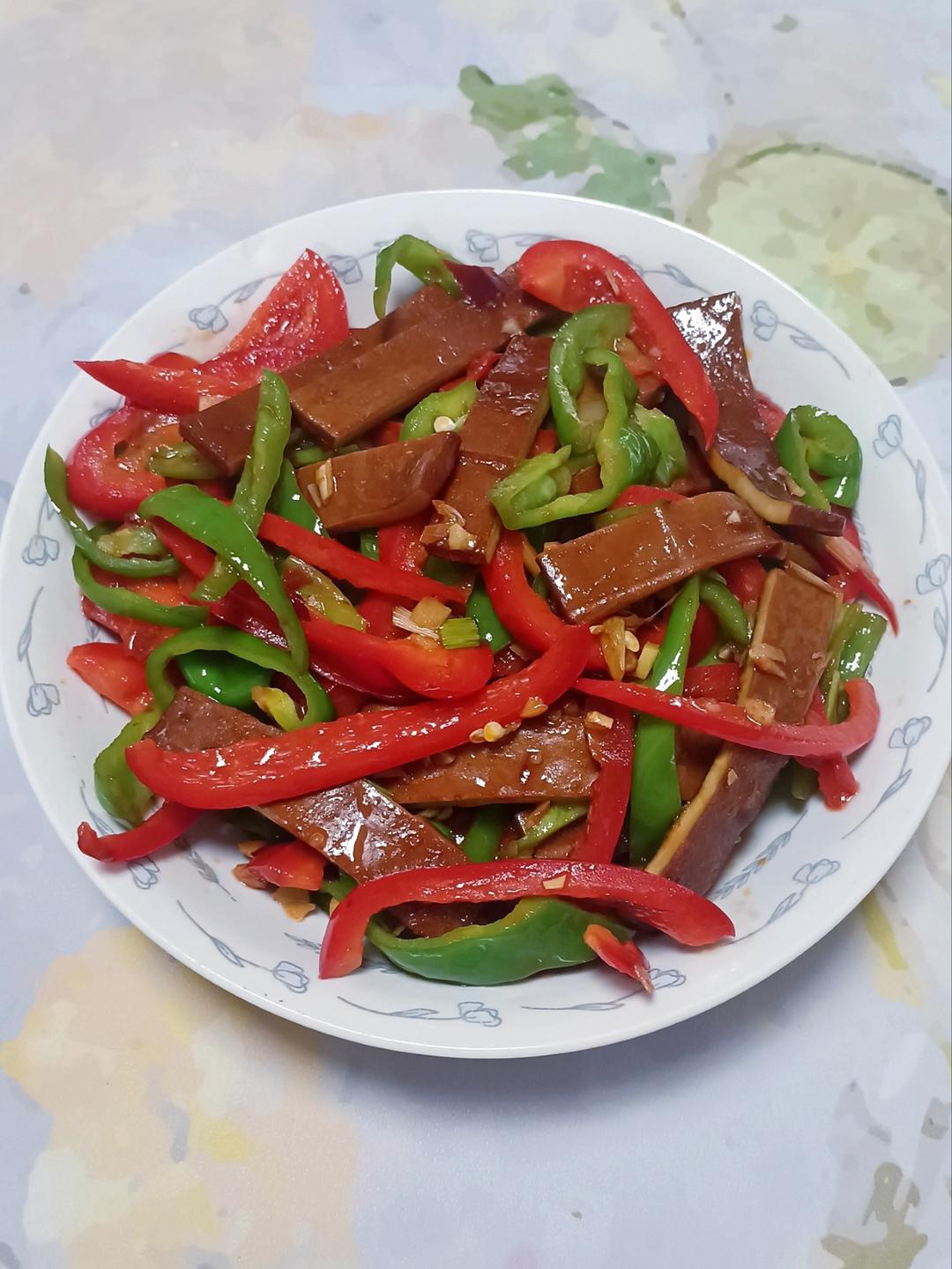 青红椒炒香干‼️给肉都不换