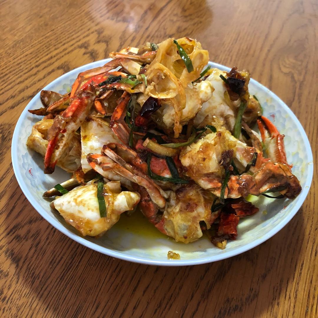 葱姜炒梭子蟹（very easy）