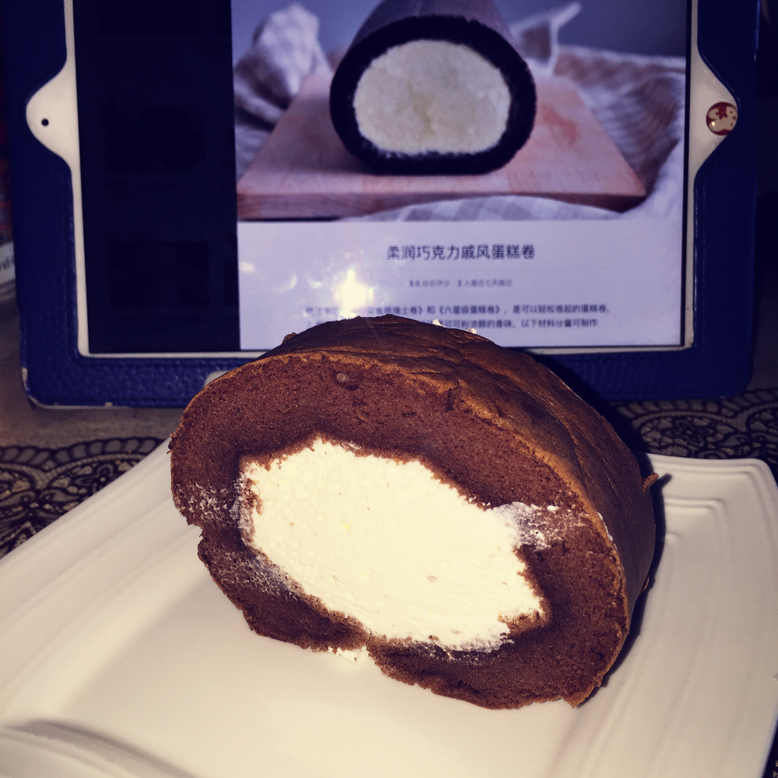 柔润巧克力戚风蛋糕卷