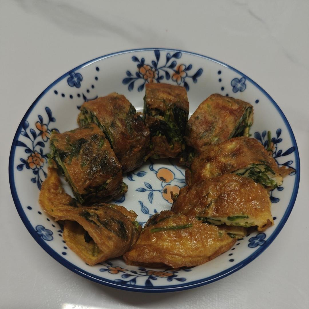 简易版菠菜鸡蛋卷懒人菜
