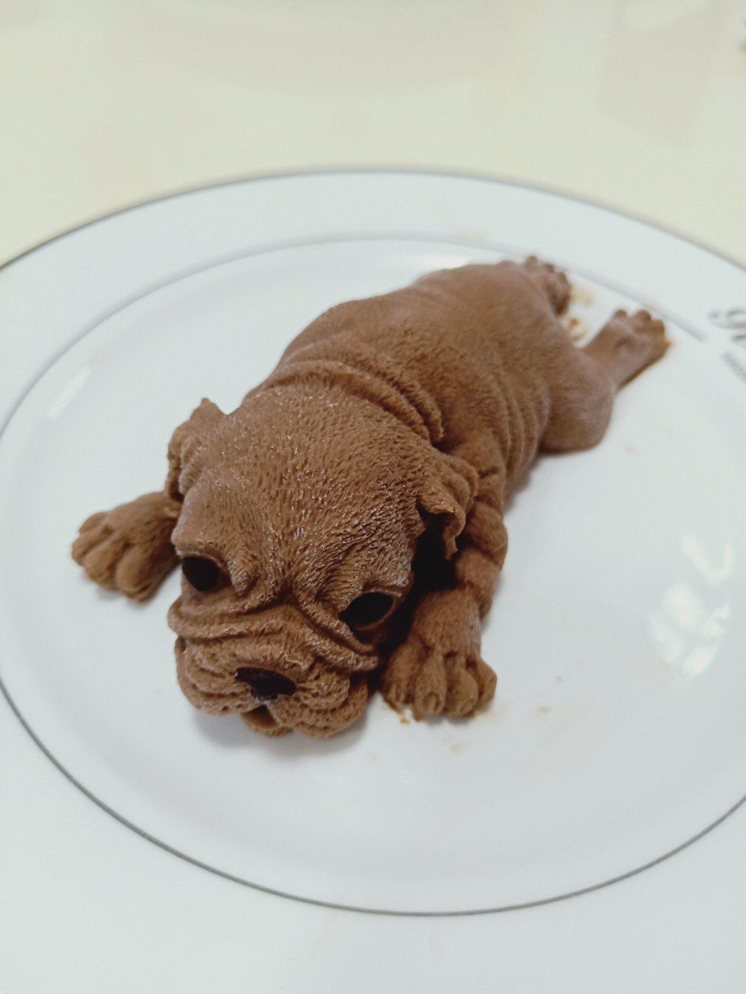 迷糊宝贝儿做的慕斯狗蛋糕