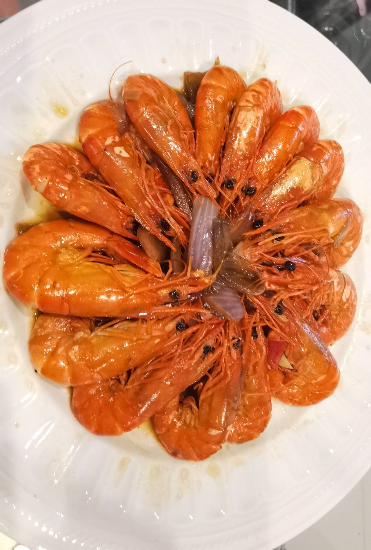 黄油洋葱黑虎虾