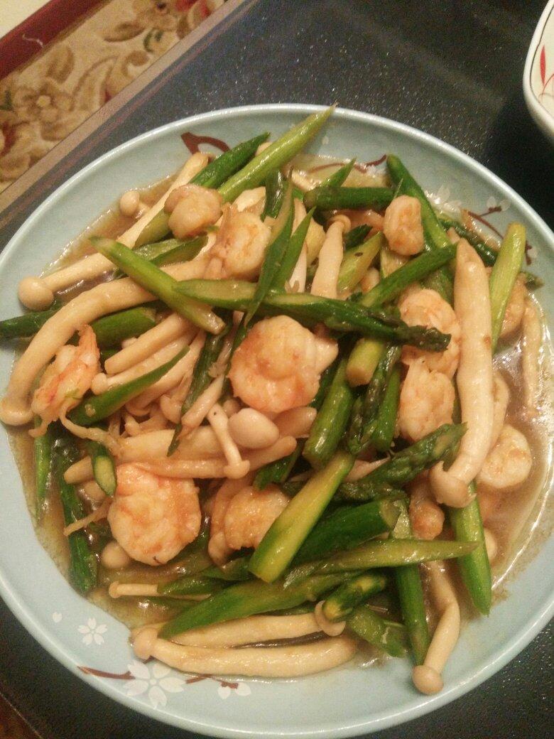 清炒芦笋虾仁