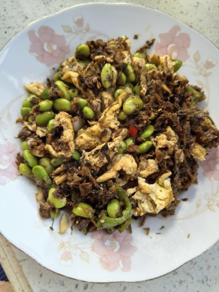外婆菜炒毛豆(下饭菜)
