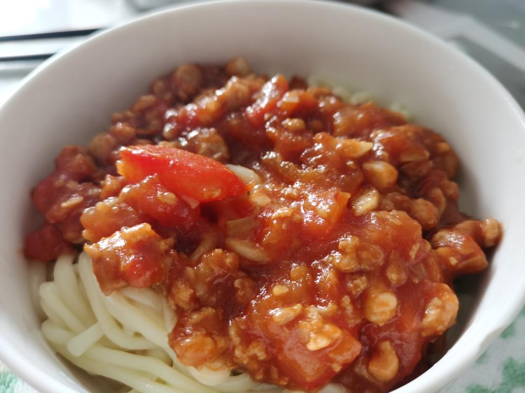 简单好吃的番茄肉酱面
