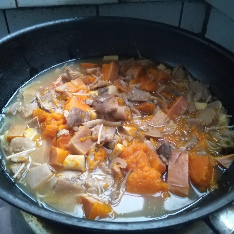 南瓜炖蘑菇（无油无盐素食）