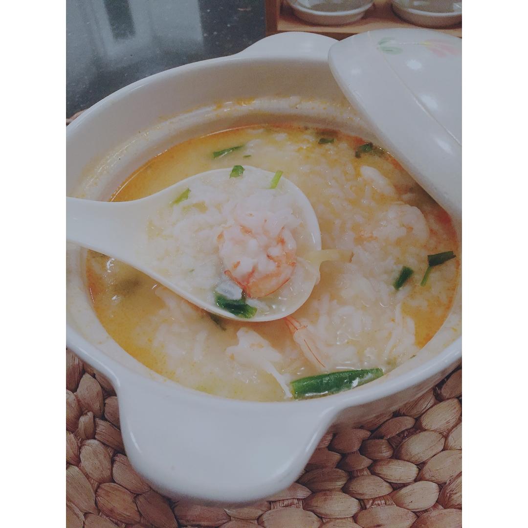 鲜虾砂锅粥