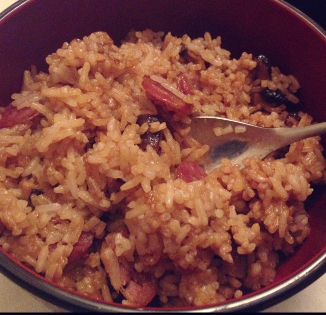 电饭锅版香菇腊肠饭