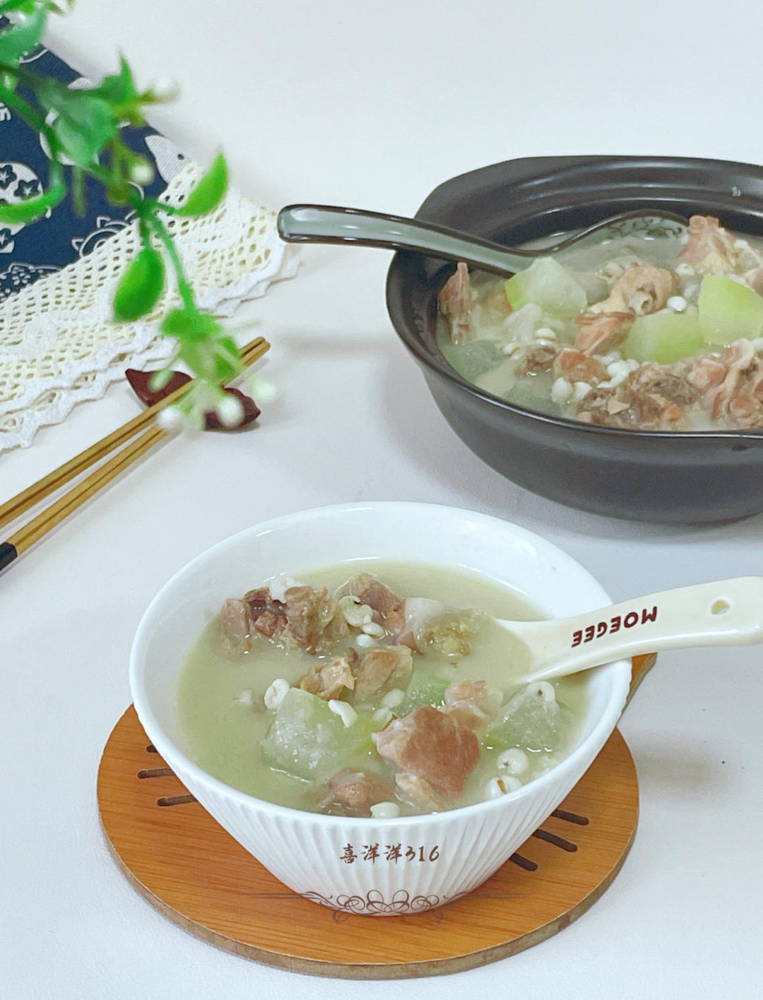 喜洋洋316做的利水清热健脾化湿养血健骨的冬瓜薏米扁豆炖猪骨