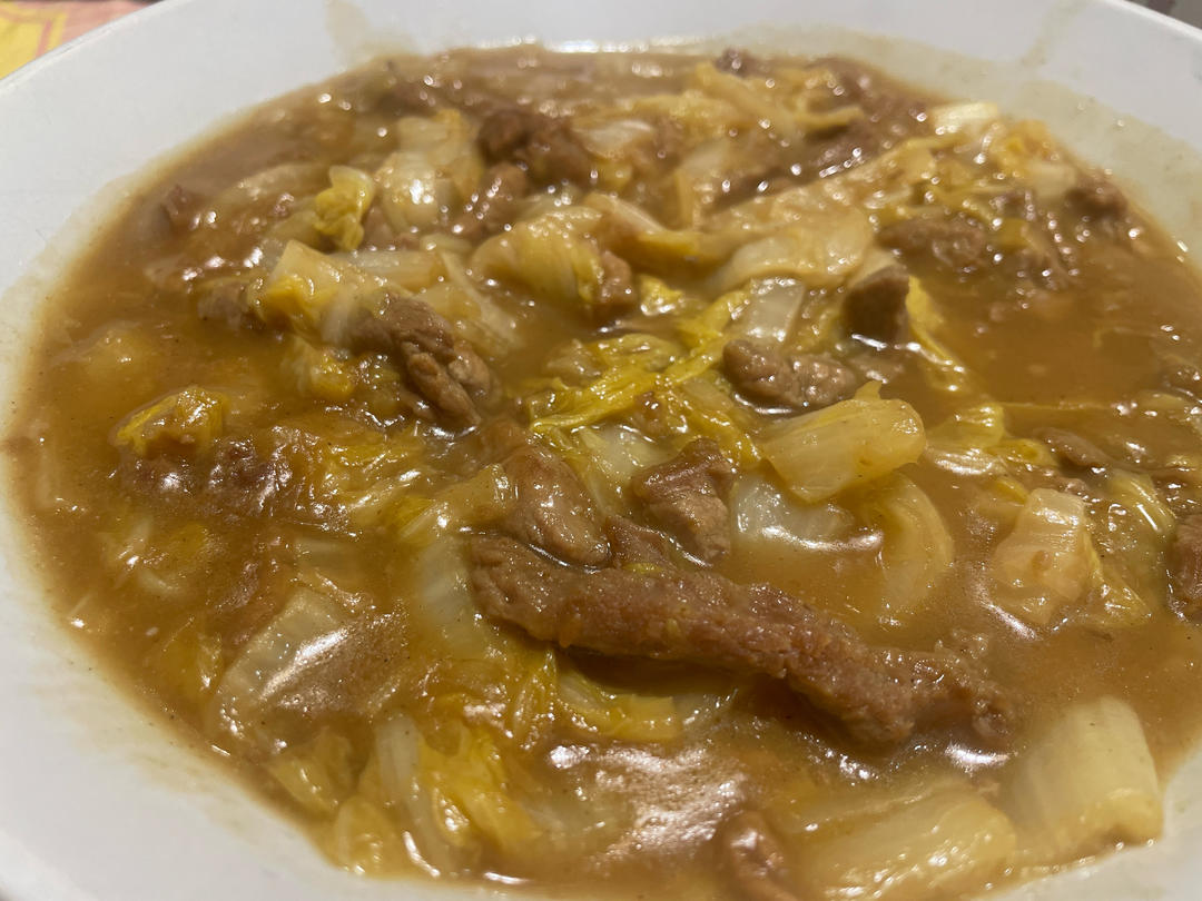 烂糊肉丝-大白菜加里脊肉烂糊糊的才好吃，原来成功就靠那3勺！