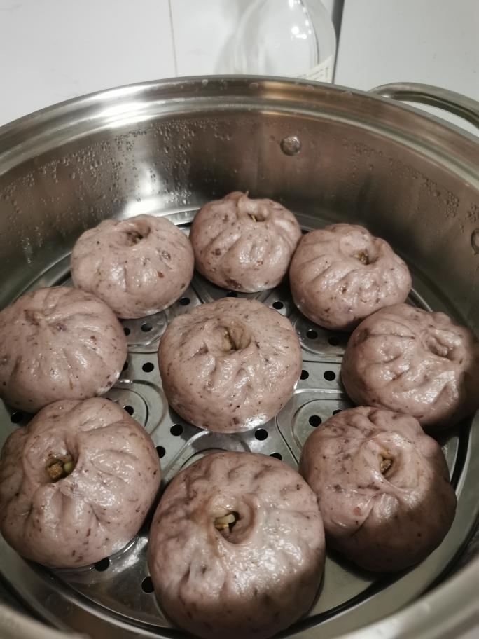 紫薯肉包的做法