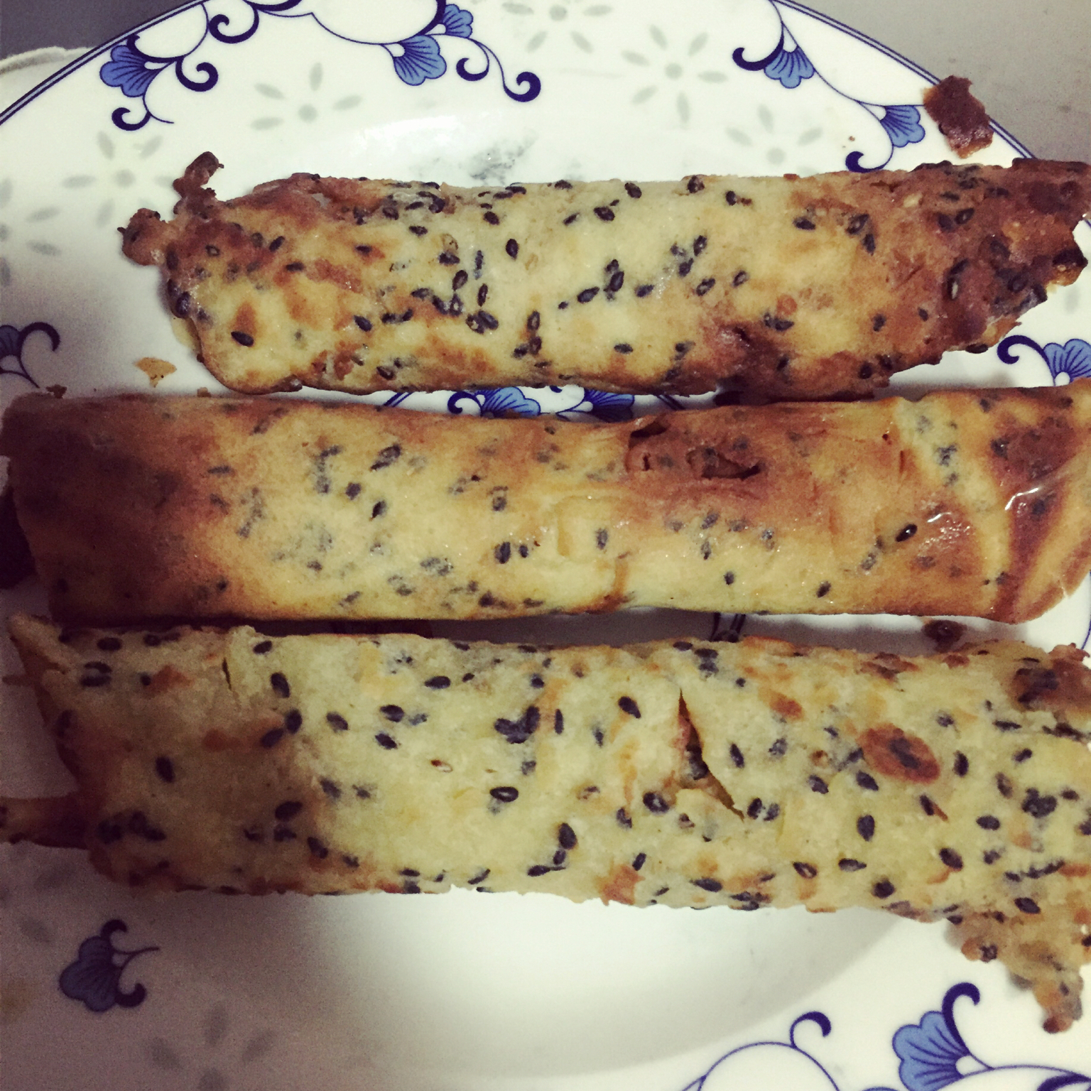 五色香脆黑芝麻蛋卷-平底锅版