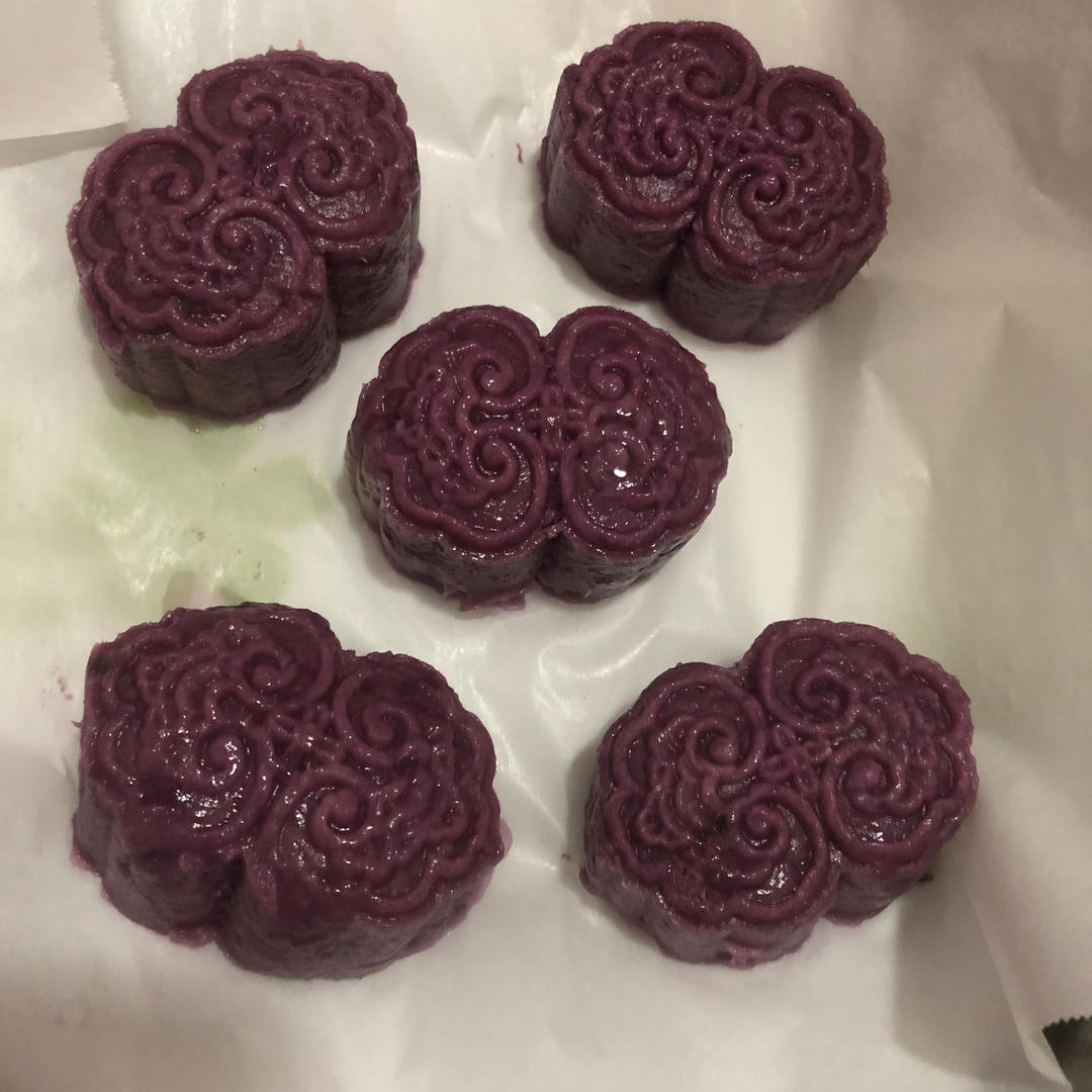 无油无糖‼️奶香紫薯糯米糕💯减肥期间可以吃的甜品🍮