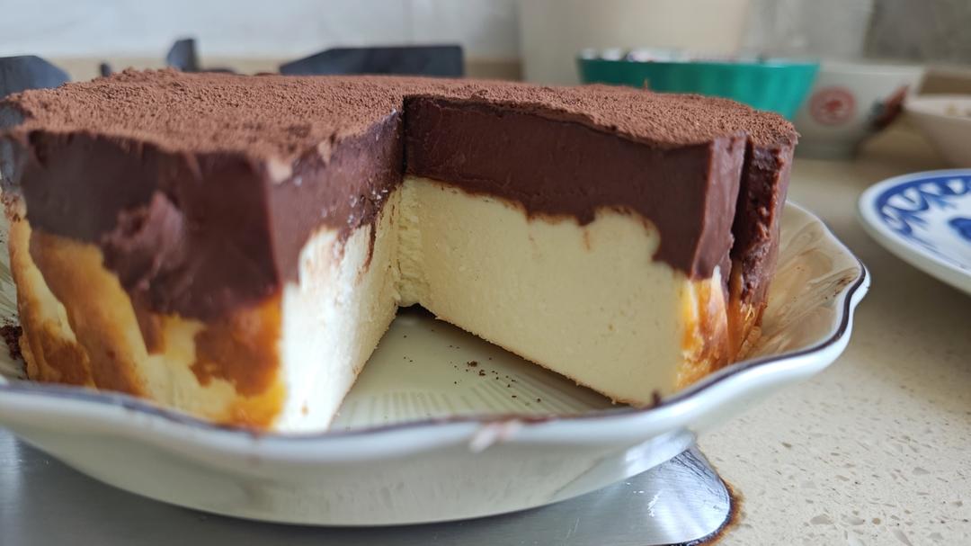 冰山熔岩巴斯克 | 巧克力脑袋福音！浓郁丝滑还流心！搅一搅就能搞定！