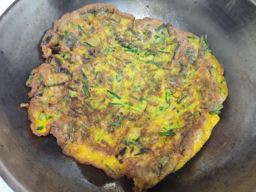 野韭菜煎蛋饼