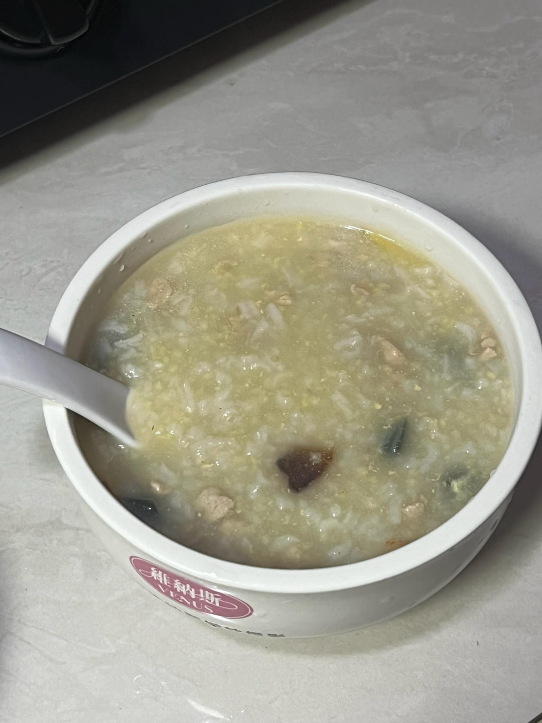妈妈👩教我做的皮蛋瘦肉粥🥣简单快捷美味😋