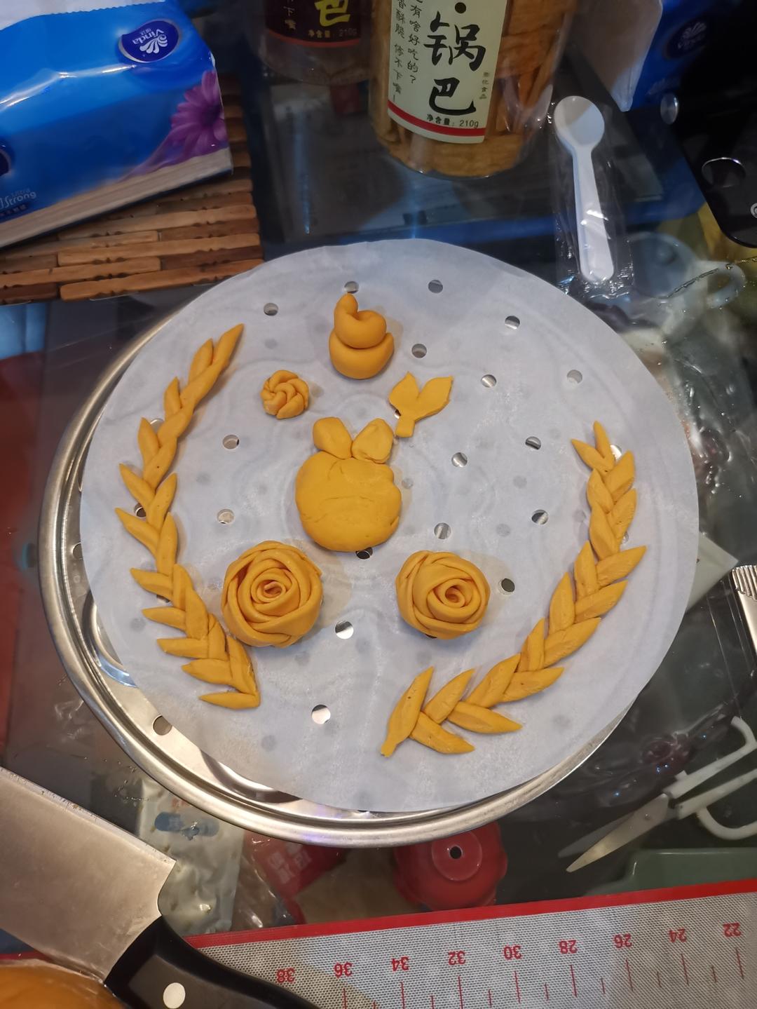 金秋麦浪南瓜麦穗🌾馒头（剪花E） *花儿馒头233