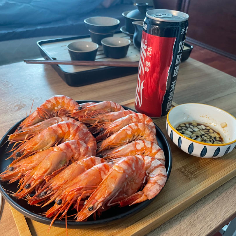 白灼黑虎虾