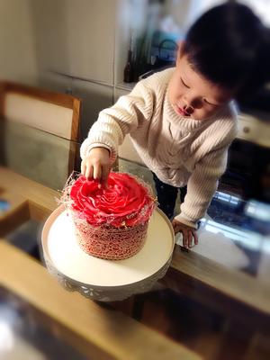 巧克力红玫瑰生日蛋糕的做法 步骤32