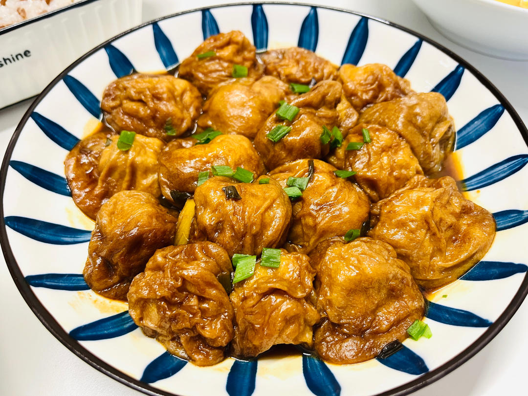 红烧油面筋塞肉