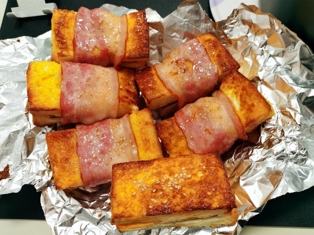 吐司培根芝士火腿 空气炸锅