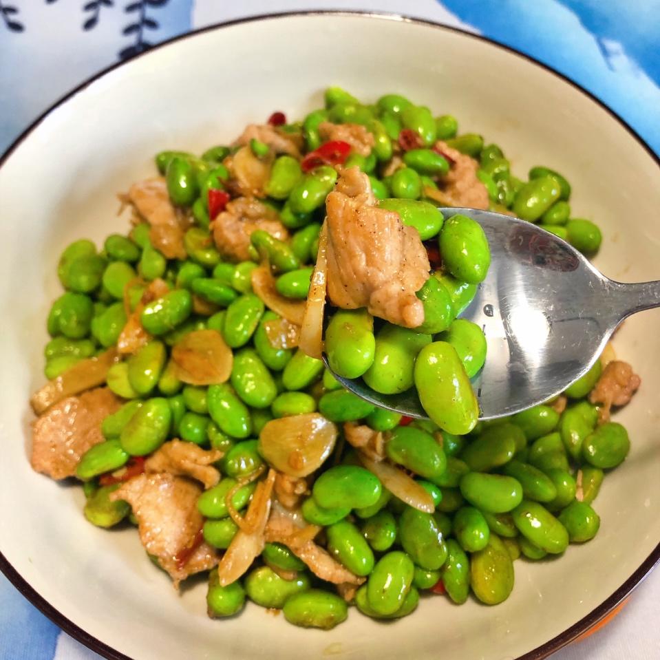 翡翠毛豆炒肉