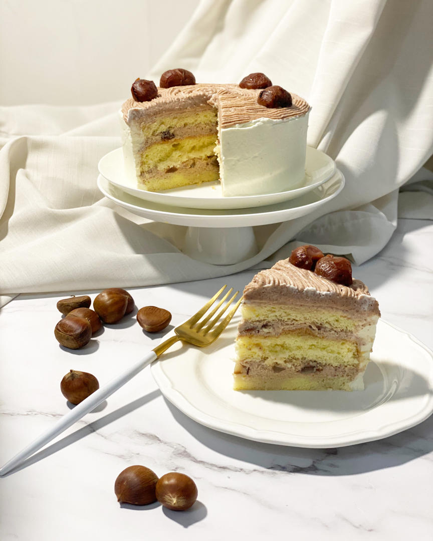 六层肚皮的包子做的红茶栗子戚风蛋糕