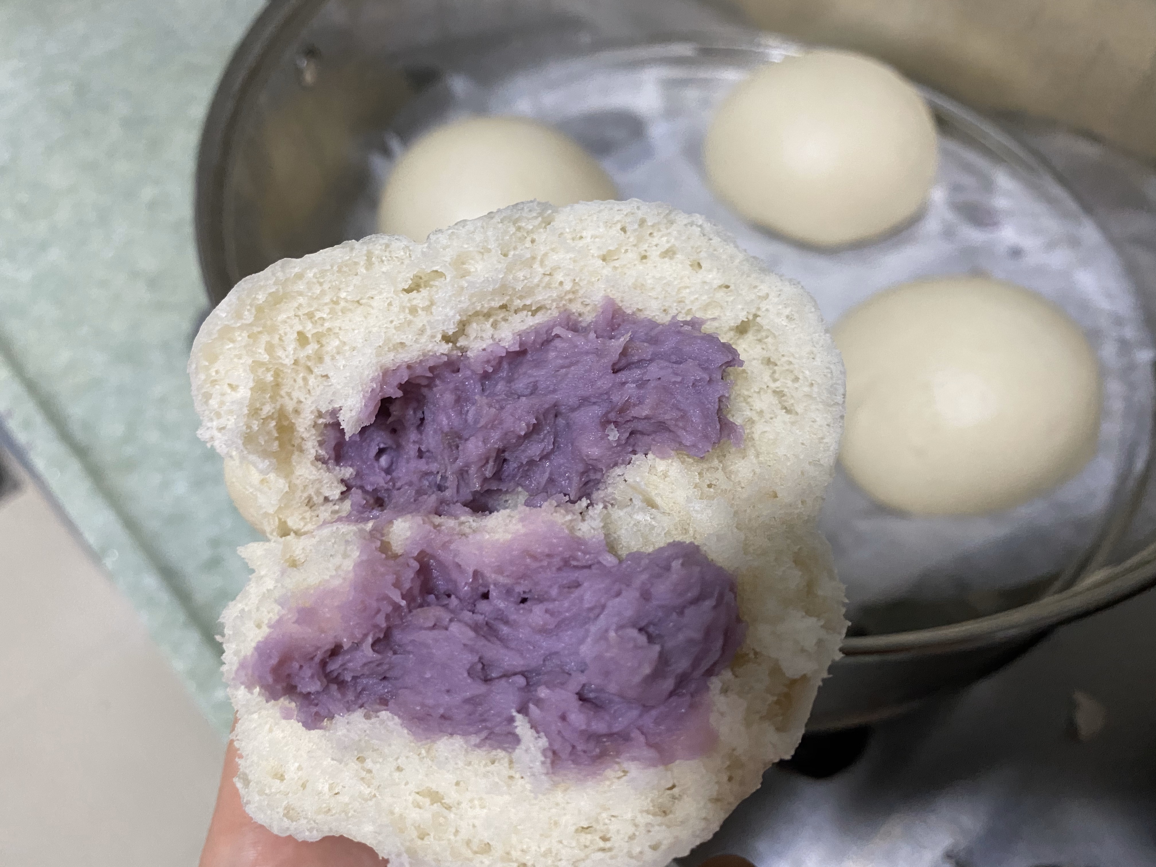 紫薯芋泥包的做法