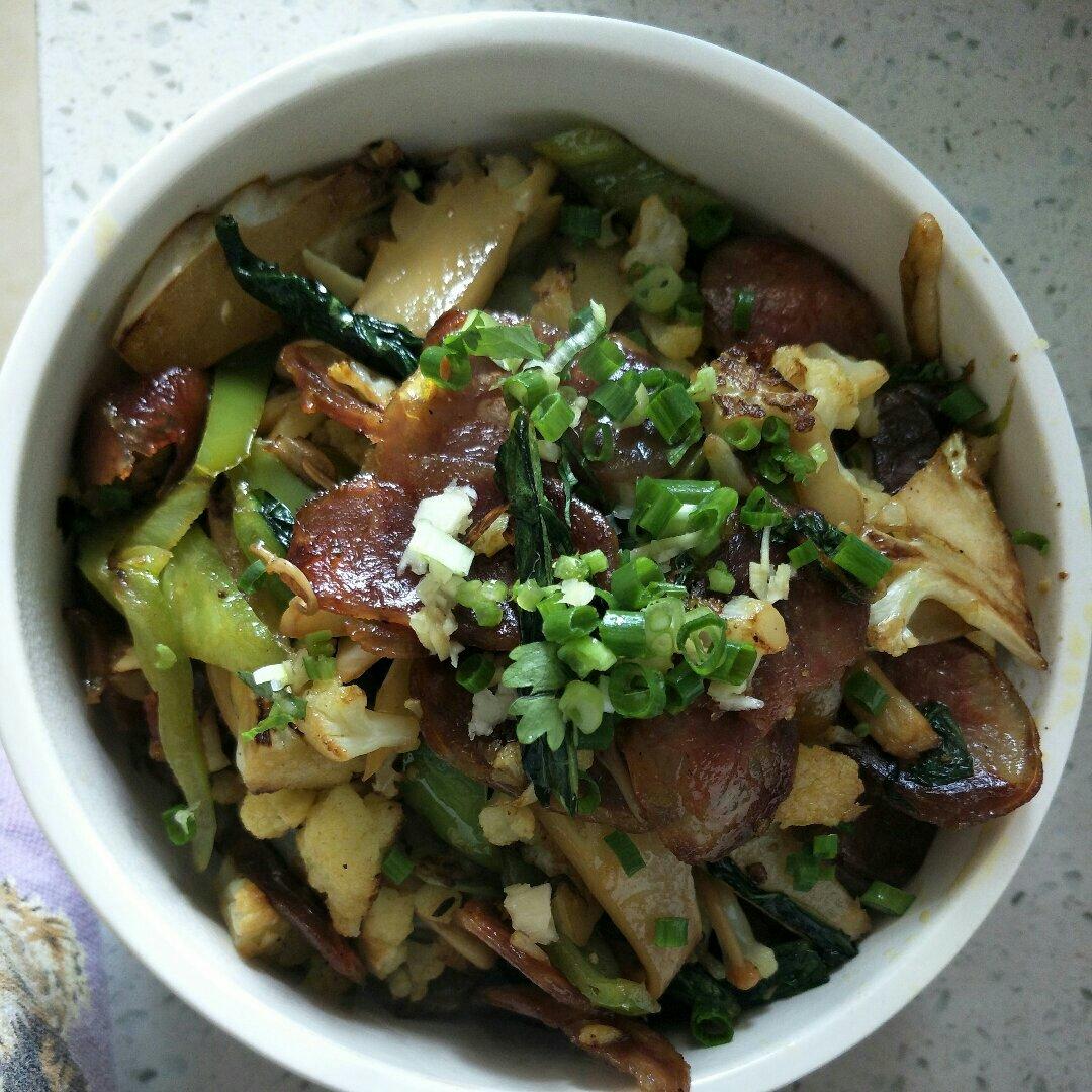 麻辣香肠炒花菜
