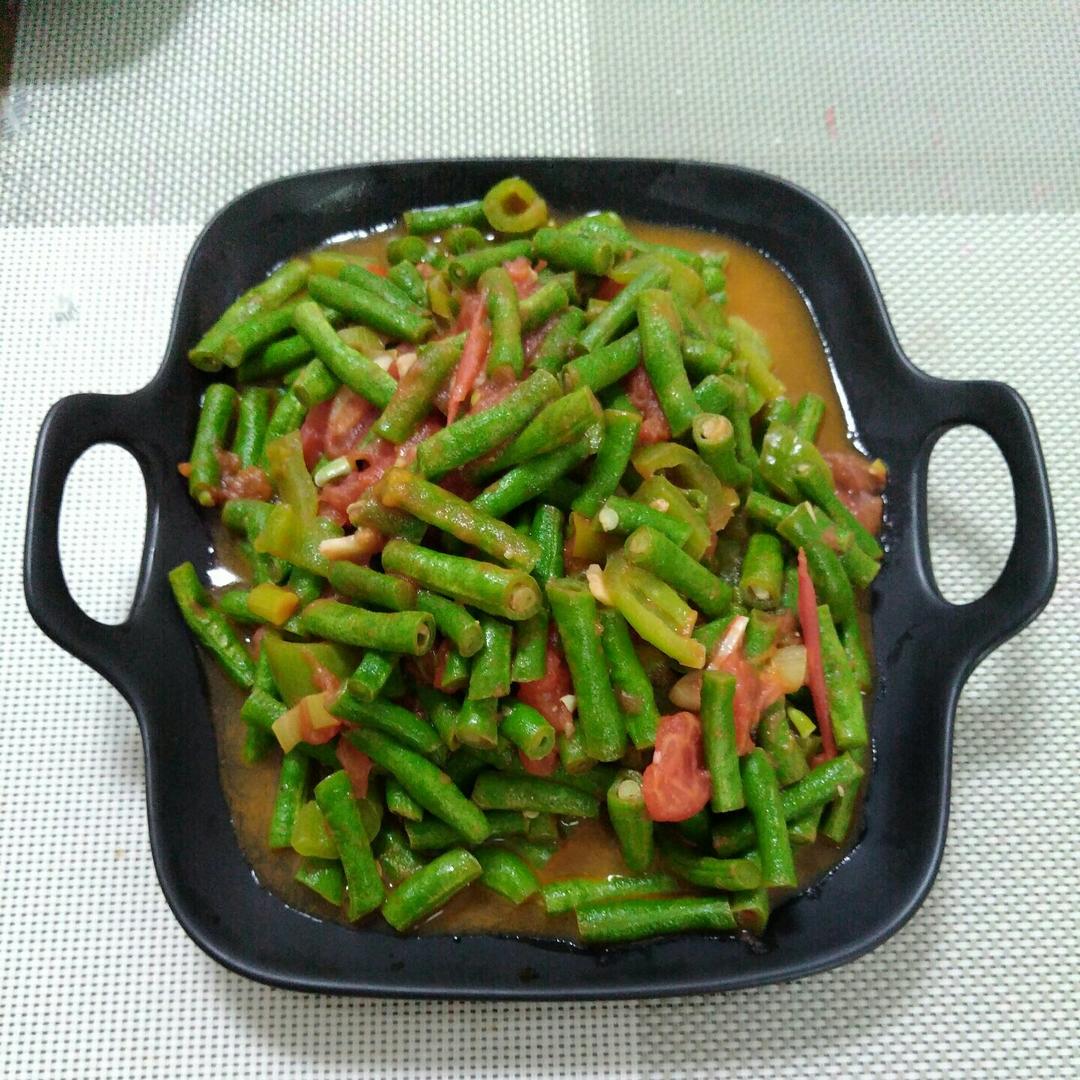 西红柿炒长豆角