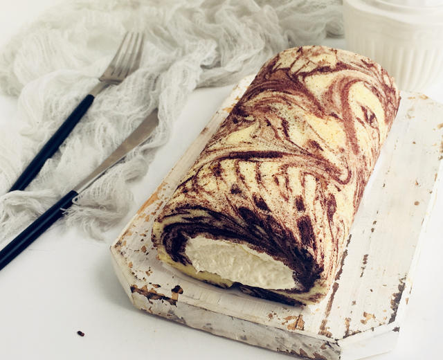 水墨奶油卷的做法