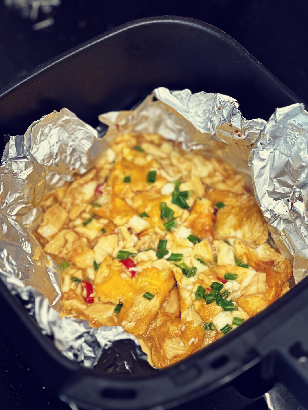 （掉秤神器）空气炸锅豆腐+鸡蛋