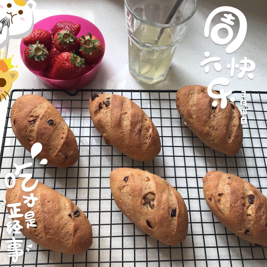 无油无糖全麦果干面包