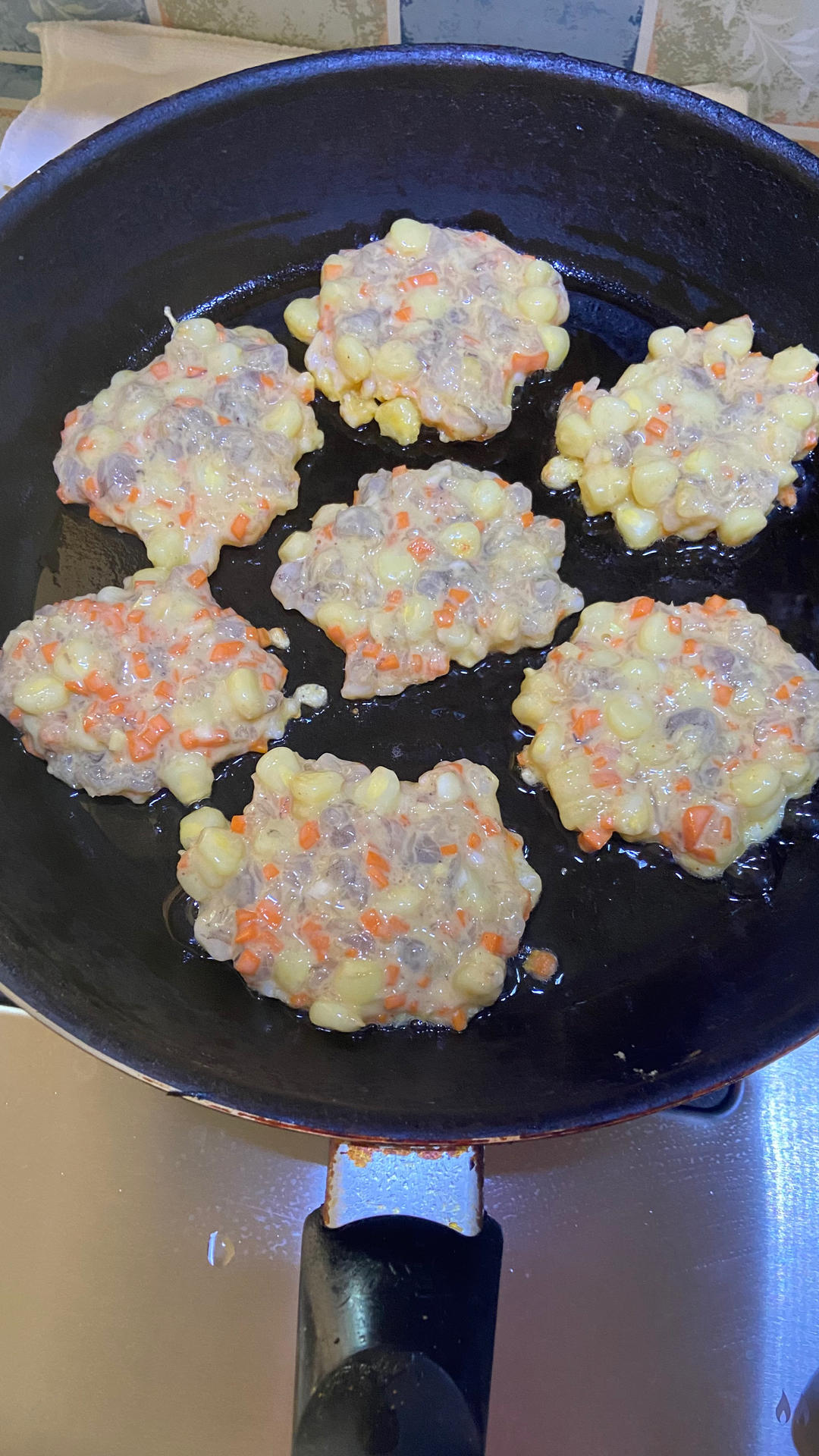 【女儿极力推荐】虾饼颗粒感玉米粒胡萝卜丁早餐搭档满口虾肉健身减脂蛋白质