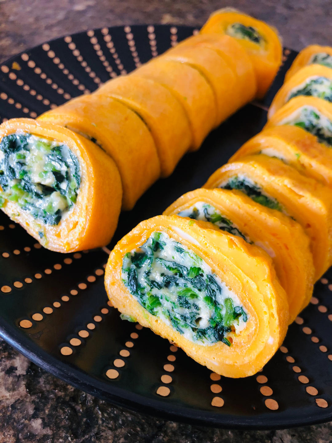 双色玉子烧（菠菜鸡蛋卷）