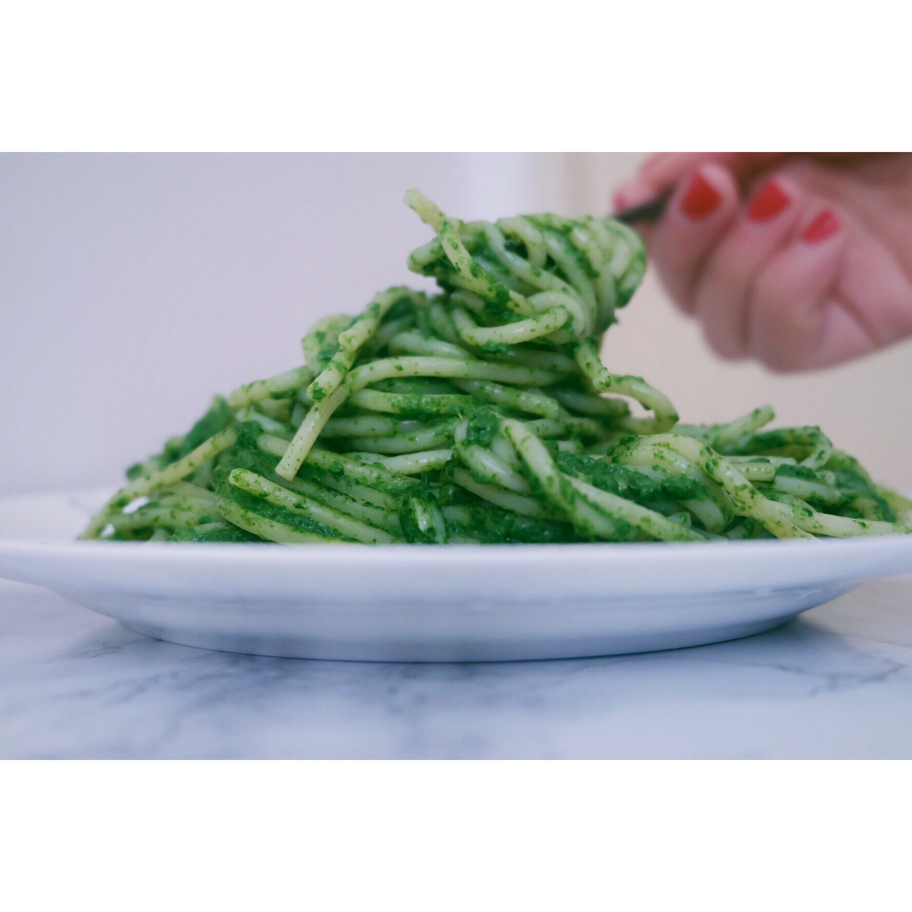 奶油菠菜青酱意大利面