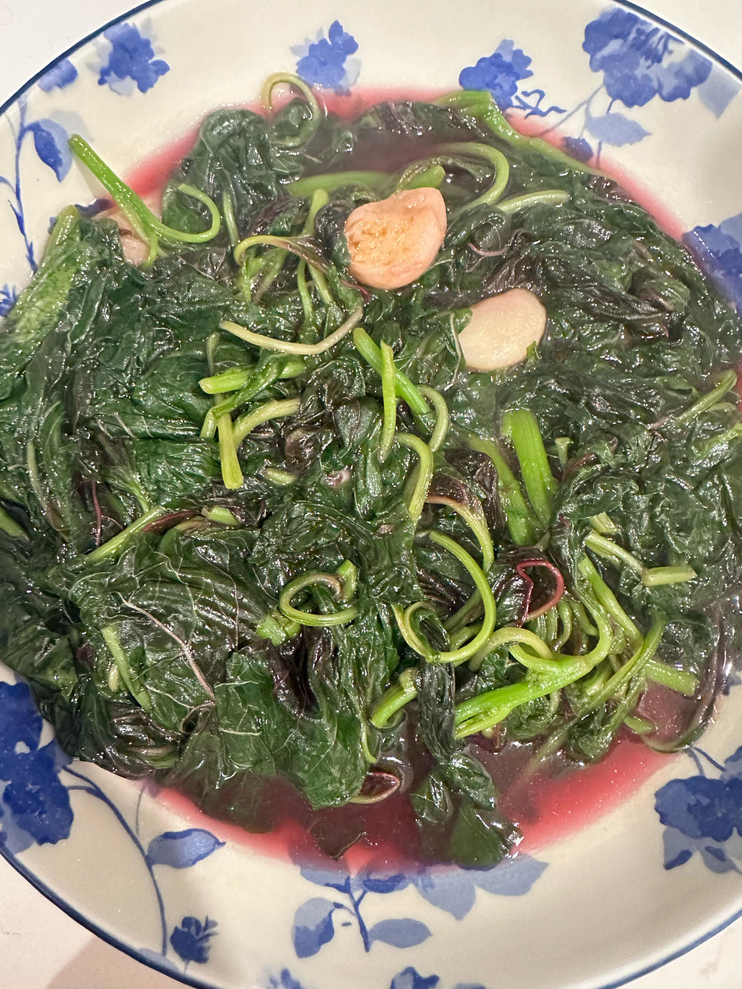 蒜炒红米苋