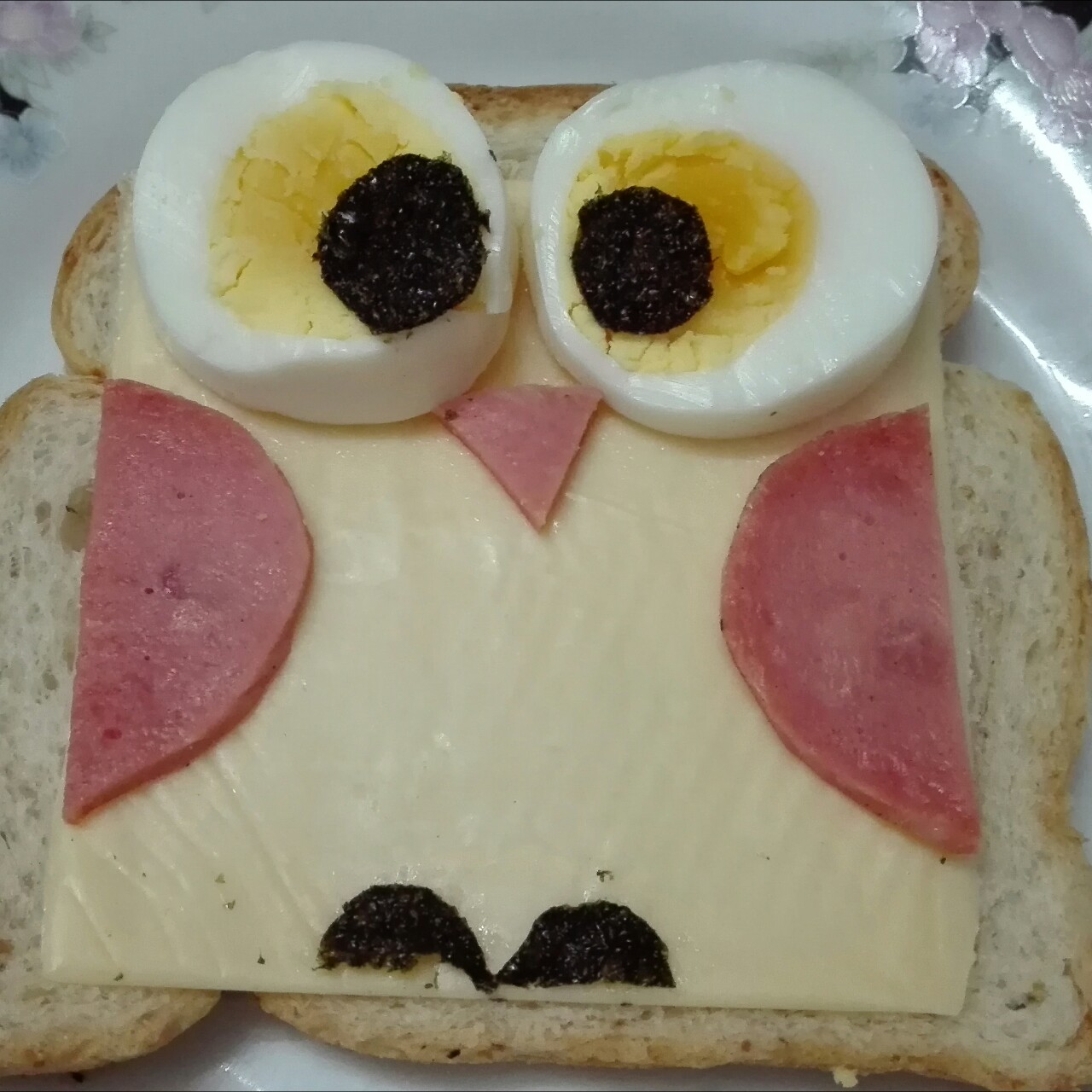 超萌猫头鹰吐司早餐