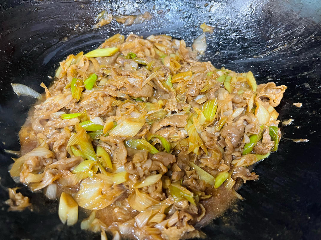 快手菜 葱爆孜然羊肉卷的做法