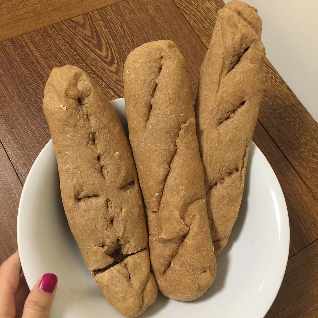 慢碳高纤纯全麦面包～（无油无糖无蛋无奶）